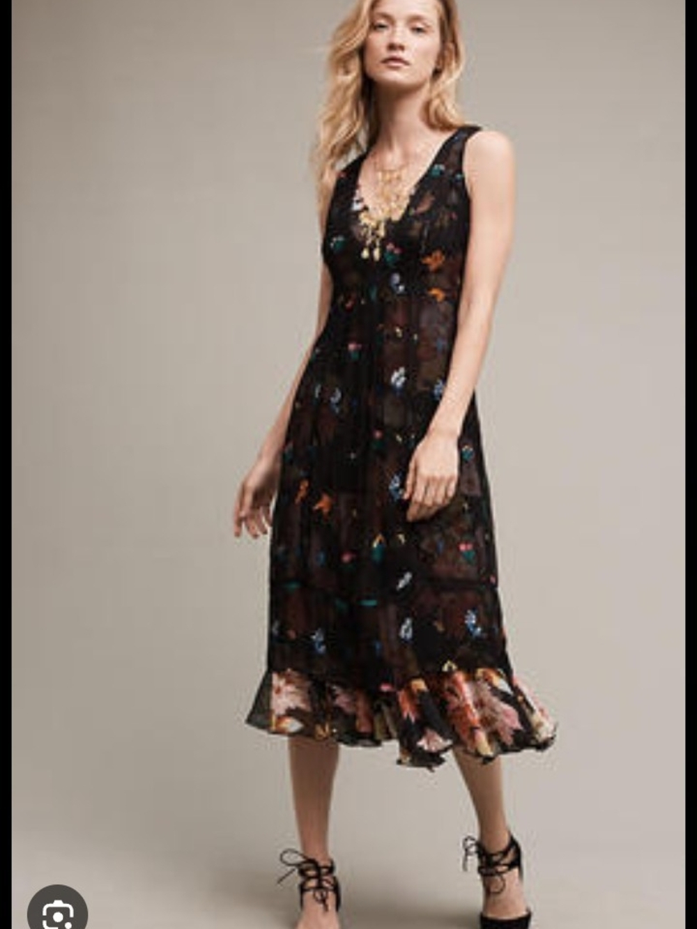 NWT Floreat Anthropologie multilayer Embroidered Garden Stroll, Size 6